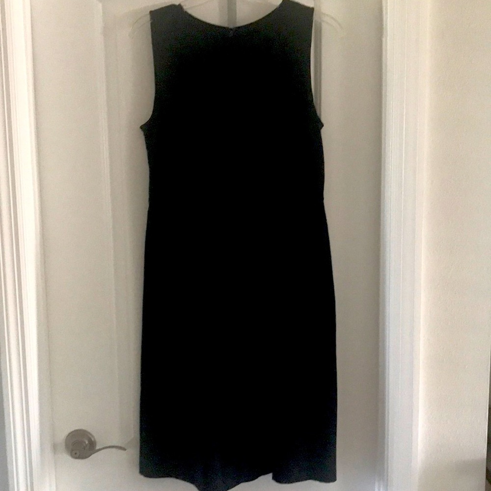 Black velvet Swiss dot and velvet trim dress 38 in